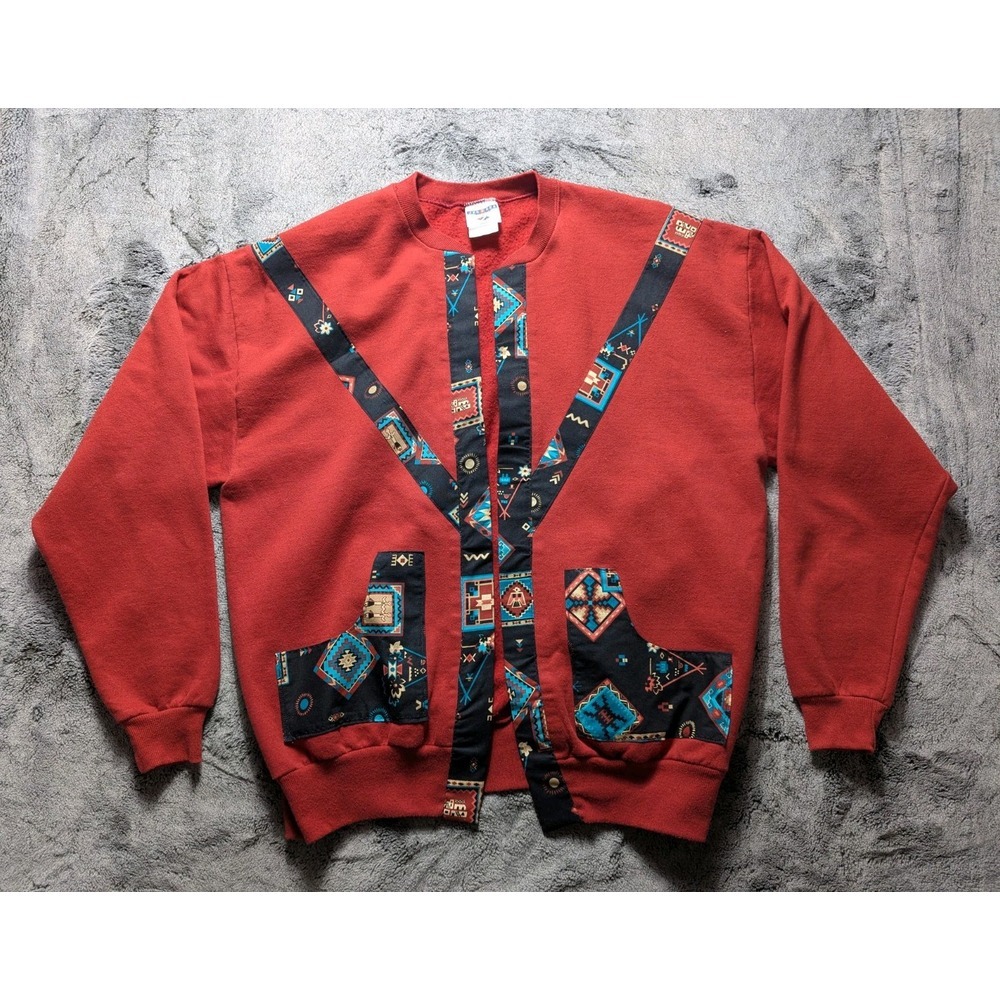 Vintage Jerzees Sweatshirt Jacket Women's Size XL Red